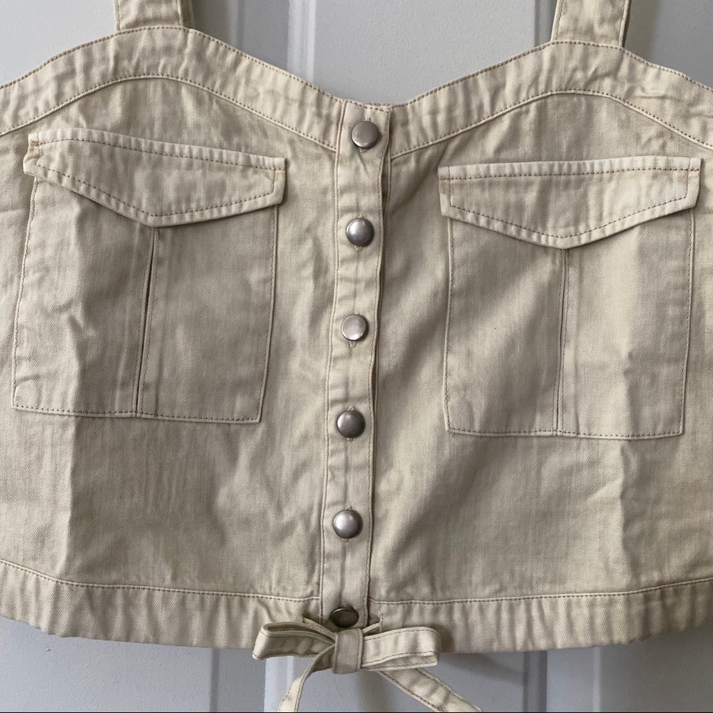 NWT Free People Palm Dessert Denim Crop Top - Picture 7 of 9
